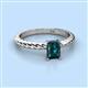 2 - Leona Bold 8x6 mm Emerald Cut London Blue Topaz Solitaire Rope Engagement Ring 