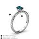 4 - Leona Bold 8x6 mm Emerald Cut London Blue Topaz Solitaire Rope Engagement Ring 