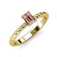 3 - Leona Bold 8x6 mm Emerald Cut Morganite Solitaire Rope Engagement Ring 