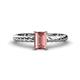 1 - Leona Bold 8x6 mm Emerald Cut Morganite Solitaire Rope Engagement Ring 