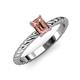 3 - Leona Bold 8x6 mm Emerald Cut Morganite Solitaire Rope Engagement Ring 