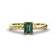 1 - Leona Bold 8x6 mm Emerald Cut Lab Created Alexandrite Solitaire Rope Engagement Ring 