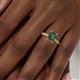 5 - Leona Bold 8x6 mm Emerald Cut Lab Created Alexandrite Solitaire Rope Engagement Ring 