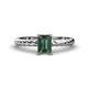 1 - Leona Bold 8x6 mm Emerald Cut Lab Created Alexandrite Solitaire Rope Engagement Ring 