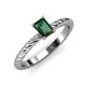 3 - Leona Bold 8x6 mm Emerald Cut Lab Created Alexandrite Solitaire Rope Engagement Ring 