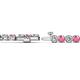 2 - Izarra 3.90 mm Pink Tourmaline and Lab Grown Diamond Eternity Tennis Bracelet 