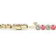 2 - Izarra 3.90 mm Pink Tourmaline and Lab Grown Diamond Eternity Tennis Bracelet 