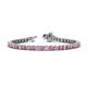 1 - Izarra 3.70 mm Pink Sapphire and Diamond Eternity Tennis Bracelet 