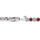 2 - Izarra 3.70 mm Ruby and Diamond Eternity Tennis Bracelet 