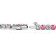 2 - Izarra 3.70 mm Pink Tourmaline and Diamond Eternity Tennis Bracelet 