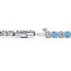 2 - Izarra 3.70 mm Blue Topaz and Diamond Eternity Tennis Bracelet 