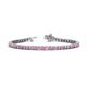 1 - Izarra 3.10 mm Pink Sapphire and Lab Grown Diamond Eternity Tennis Bracelet 