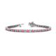 1 - Izarra 3.10 mm Pink Tourmaline and Lab Grown Diamond Eternity Tennis Bracelet 