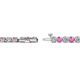 2 - Izarra 2.90 mm Pink Sapphire and Lab Grown Diamond Eternity Tennis Bracelet 