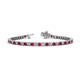 1 - Izarra 2.90 mm Ruby and Lab Grown Diamond Eternity Tennis Bracelet 