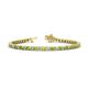 1 - Izarra 2.90 mm Peridot and Lab Grown Diamond Eternity Tennis Bracelet 