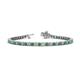 1 - Izarra 2.90 mm Emerald and Lab Grown Diamond Eternity Tennis Bracelet 