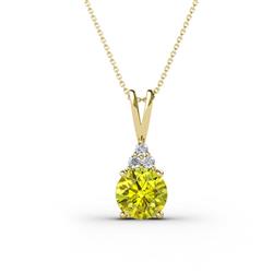 Agatha Round Yellow Diamond and White Diamond Accent Pendant Necklace Round Yellow Diamond and White Diamond Accent ctw Womens Pendant Necklace K Yellow GoldIncluded Inches K Yellow Gold Chain