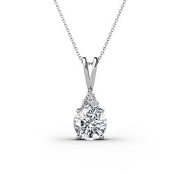 Agatha Round Diamond and Diamond Accent Pendant Necklace Round Diamond and Diamond Accent ctw Womens Pendant Necklace K White GoldIncluded Inches K White Gold Chain