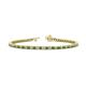 1 - Izarra 2.30 mm Green Garnet and Diamond Eternity Tennis Bracelet 