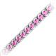 2 - Tiara 3.10 mm Pink Sapphire Eternity Tennis Bracelet 