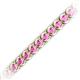 2 - Tiara 3.10 mm Pink Sapphire Eternity Tennis Bracelet 