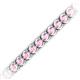 2 - Tiara 3.50 mm Pink Tourmaline Eternity Tennis Bracelet 