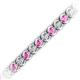 2 - Tiara 3.80 mm Pink Sapphire and Diamond Eternity Tennis Bracelet 