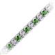 2 - Tiara 3.80 mm Green Garnet and Diamond Eternity Tennis Bracelet 
