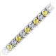 2 - Tiara 3.80 mm Yellow Sapphire and Diamond Eternity Tennis Bracelet 