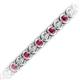 2 - Tiara 3.80 mm Rhodolite Garnet and Diamond Eternity Tennis Bracelet 