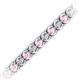 2 - Tiara 3.80 mm Pink Tourmaline and Diamond Eternity Tennis Bracelet 