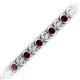 2 - Tiara 3.50 mm Red Garnet and Lab Grown Diamond Eternity Tennis Bracelet 