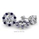 1 - Serena 2.00 mm Round Blue Sapphire and Diamond Jacket Earrings 