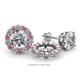 1 - Serena 2.00 mm Round Pink Tourmaline and Diamond Jacket Earrings 