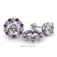 1 - Serena 2.00 mm Round Amethyst and Diamond Jacket Earrings 