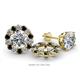 1 - Serena 2.00 mm Round Black and White Diamond Jacket Earrings 