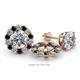 1 - Serena 2.00 mm Round Black and White Diamond Jacket Earrings 