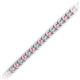 2 - Tiara 2.60 mm Pink Tourmaline and Diamond Eternity Tennis Bracelet 