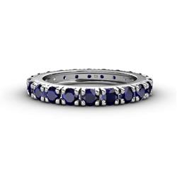 Gracie Round Blue Sapphire Eternity Band Round Blue Sapphire French Set Womens Eternity Ring Stackable ctw Platinum