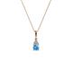 1 - Ofra Round Blue Topaz and Diamond Pendant 