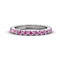 Gracie ctw Pink Sapphire Women Eternity Band ctw Pink Sapphire French Set Womens Eternity Ring Stackable in K White Gold
