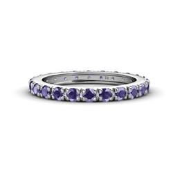 Gracie ctw Iolite Women Eternity Band ctw Iolite French Set Womens Eternity Ring Stackable in K White Gold