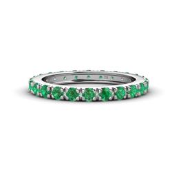 Gracie ctw Emerald Women Eternity Band ctw Emerald French Set Womens Eternity Ring Stackable in K White Gold