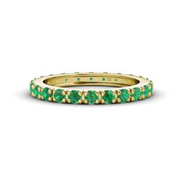 Gracie ctw Emerald Women Eternity Band ctw Emerald French Set Womens Eternity Ring Stackable in K Yellow Gold