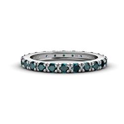 Gracie ctw London Blue Topaz Women Eternity Band ctw London Blue Topaz French Set Womens Eternity Ring Stackable in K White Gold