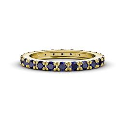 Gracie ctw Blue Sapphire Women Eternity Band ctw Blue Sapphire French Set Womens Eternity Ring Stackable in K Yellow Gold