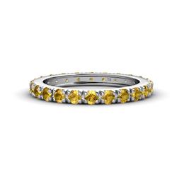 Gracie ctw Citrine Women Eternity Band ctw Citrine French Set Womens Eternity Ring Stackable in K White Gold