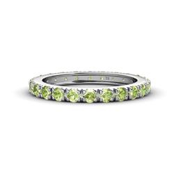 Gracie ctw Peridot Women Eternity Band ctw Peridot French Set Womens Eternity Ring Stackable in Platinum