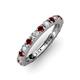 3 - Gracie 2.70 mm Round Red Garnet and Lab Grown Diamond Eternity Band 